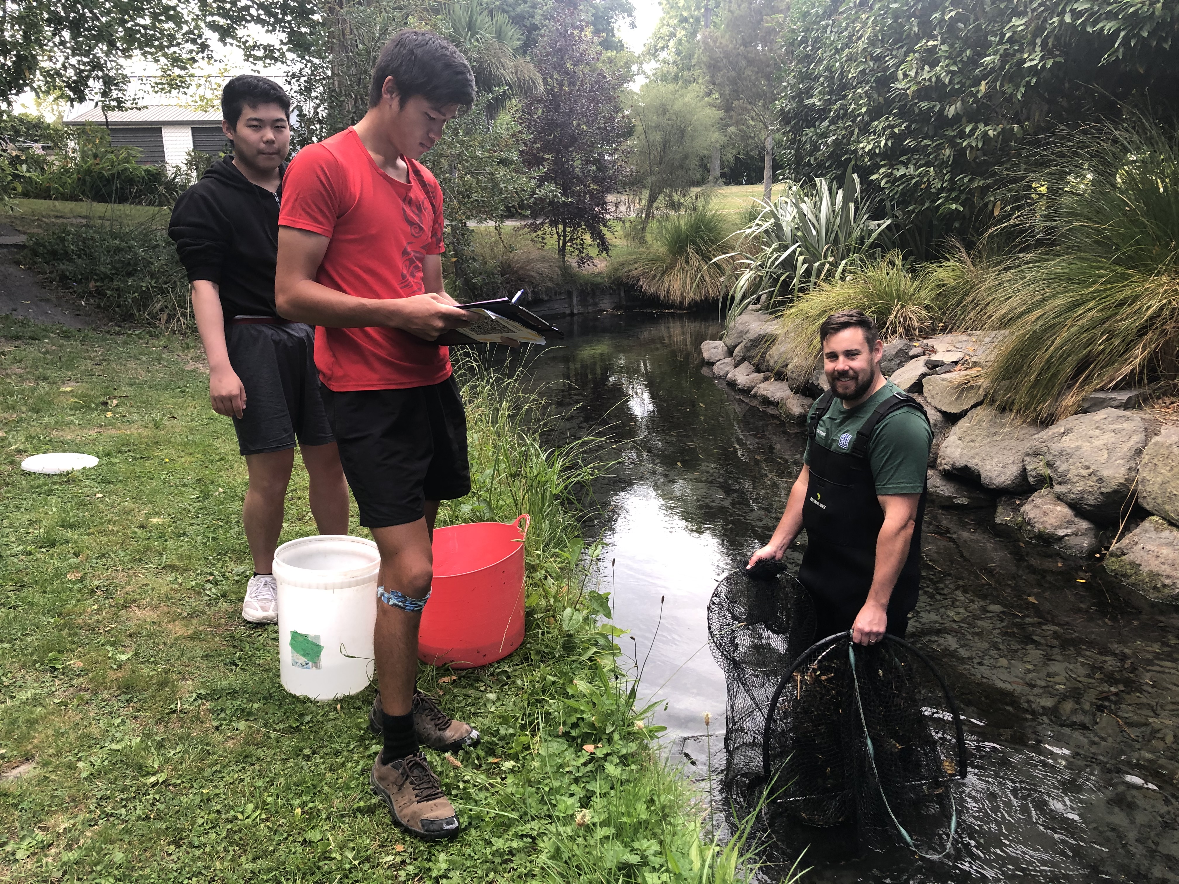 Waimairi Stream Davesbury Park record data Feb 2021 to find tuna