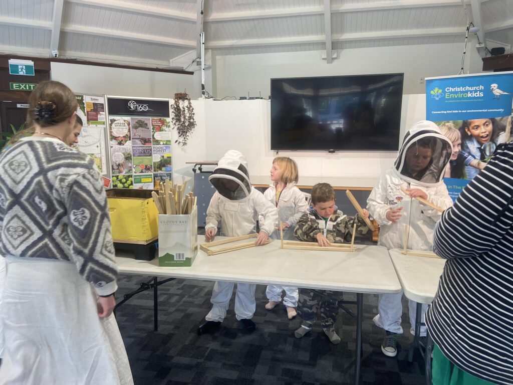 Children participating in environmental education activities and workshops hosted by Christchurch Envirokids.